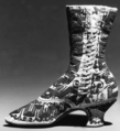 Evening boots, silk, metal, probably French